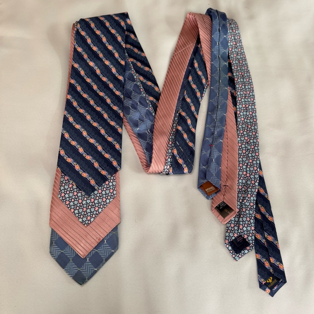 Men's Tie Set of 4 - Michael Kors and more, Blue, Pink, Navy - Picture 4 of 15